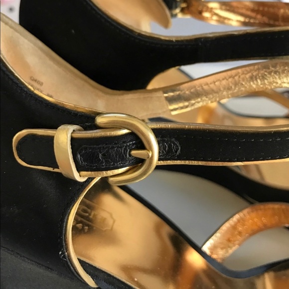 🖤Beautiful satin coach wedge sandals🖤 - Picture 6 of 7